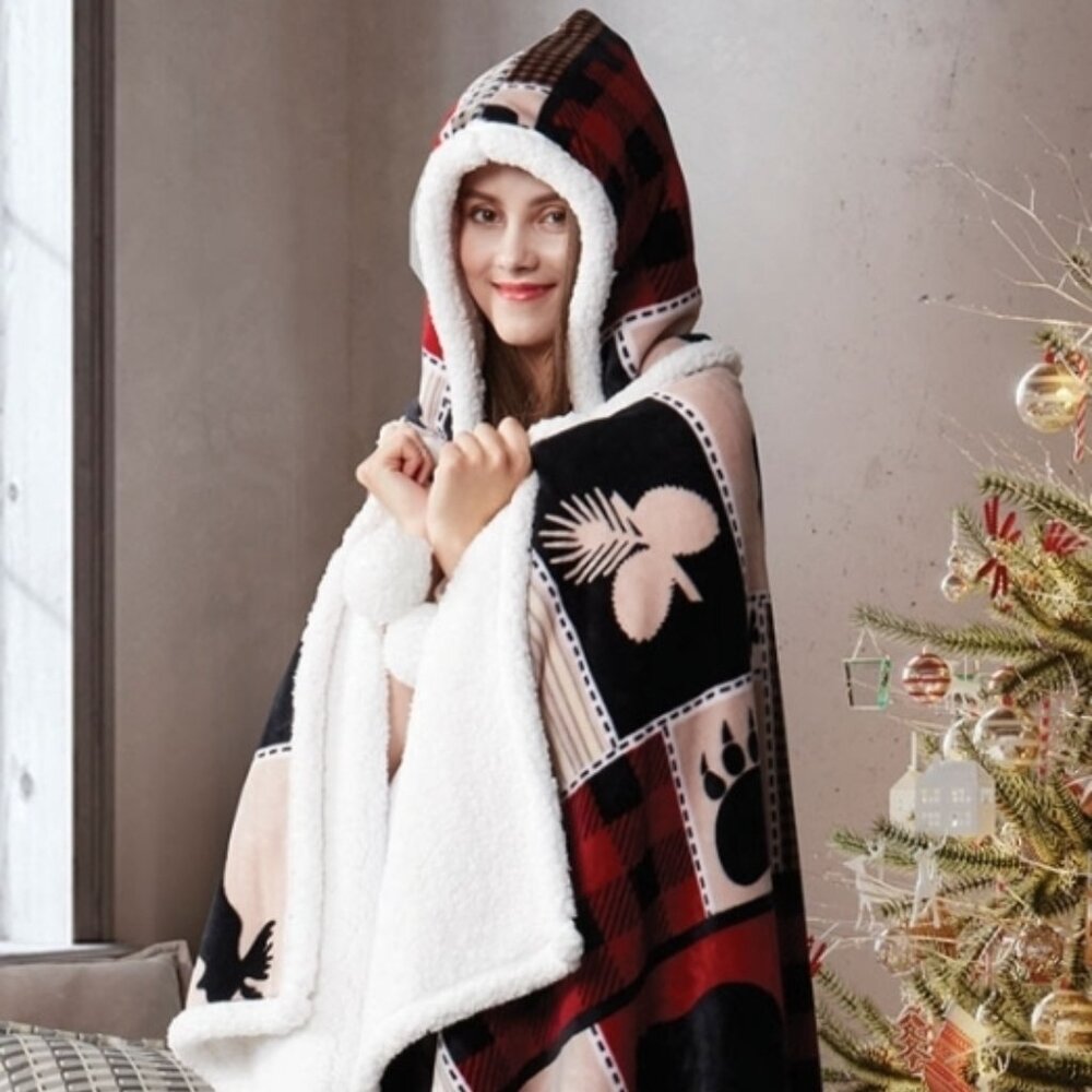 Lazy One Wildlife Lodge Blanket with Hoodie